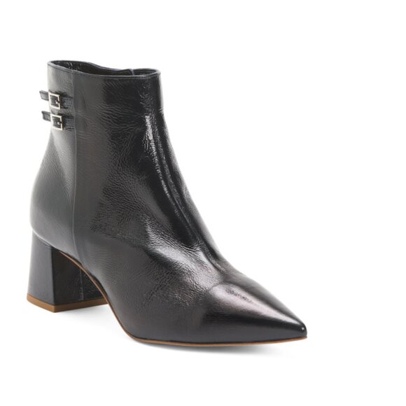 LK BENNETT Blue Made In Spain Patent Leather Missy Ankle Boots - Picture 1 of 2